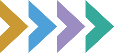 Multi-coloured branded chevrons